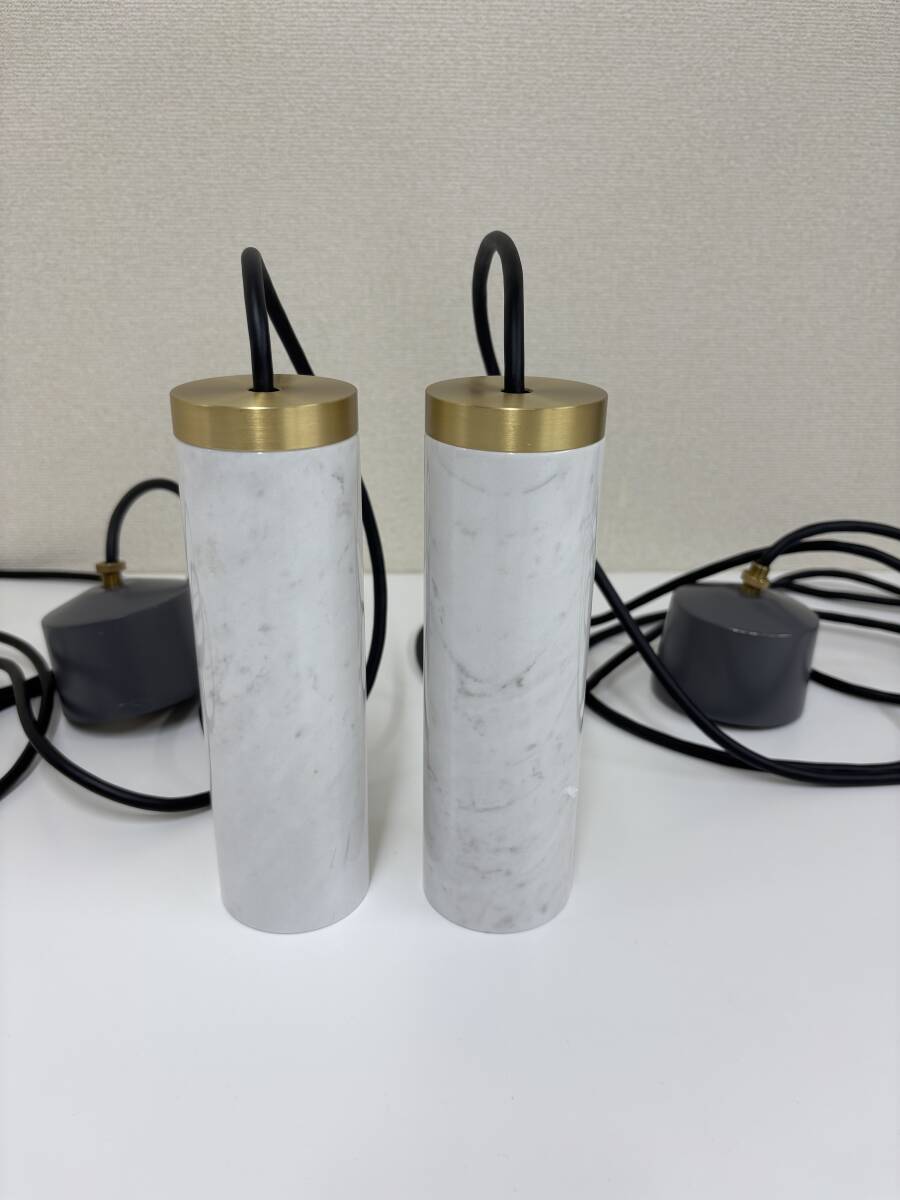 大理石 ペンダントライト ぶら下げ照明 おしゃれ照明 ダクトレール用 中古 電球無し 2個セット拍卖