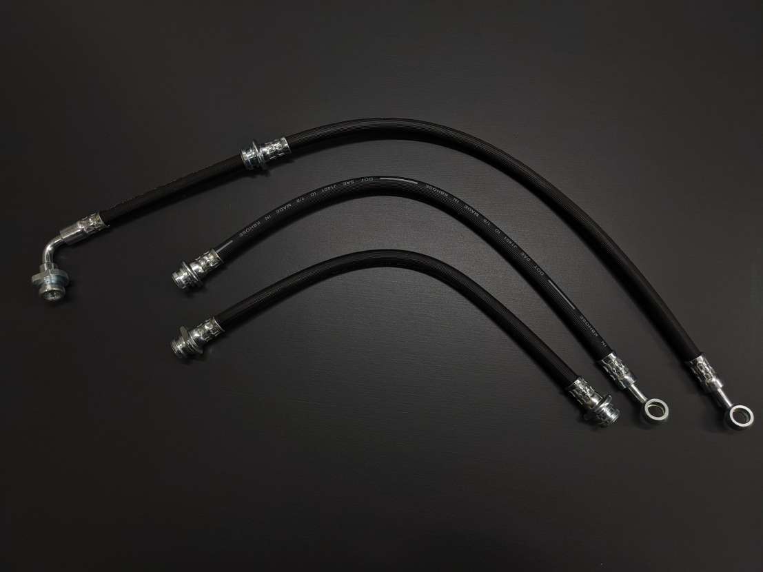 SUZUKIジムニー JA22/JA12/JB32専用 50mmロングブレーキホースセット リフトアップ量2インチ~4インチアップ用 ラバーホースタイプ拍卖