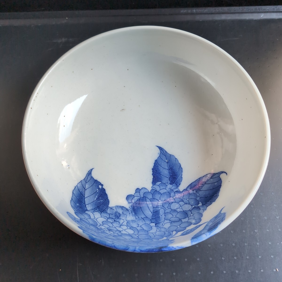 ●骨董●印刷手大皿●あじさい●中古品●拍卖