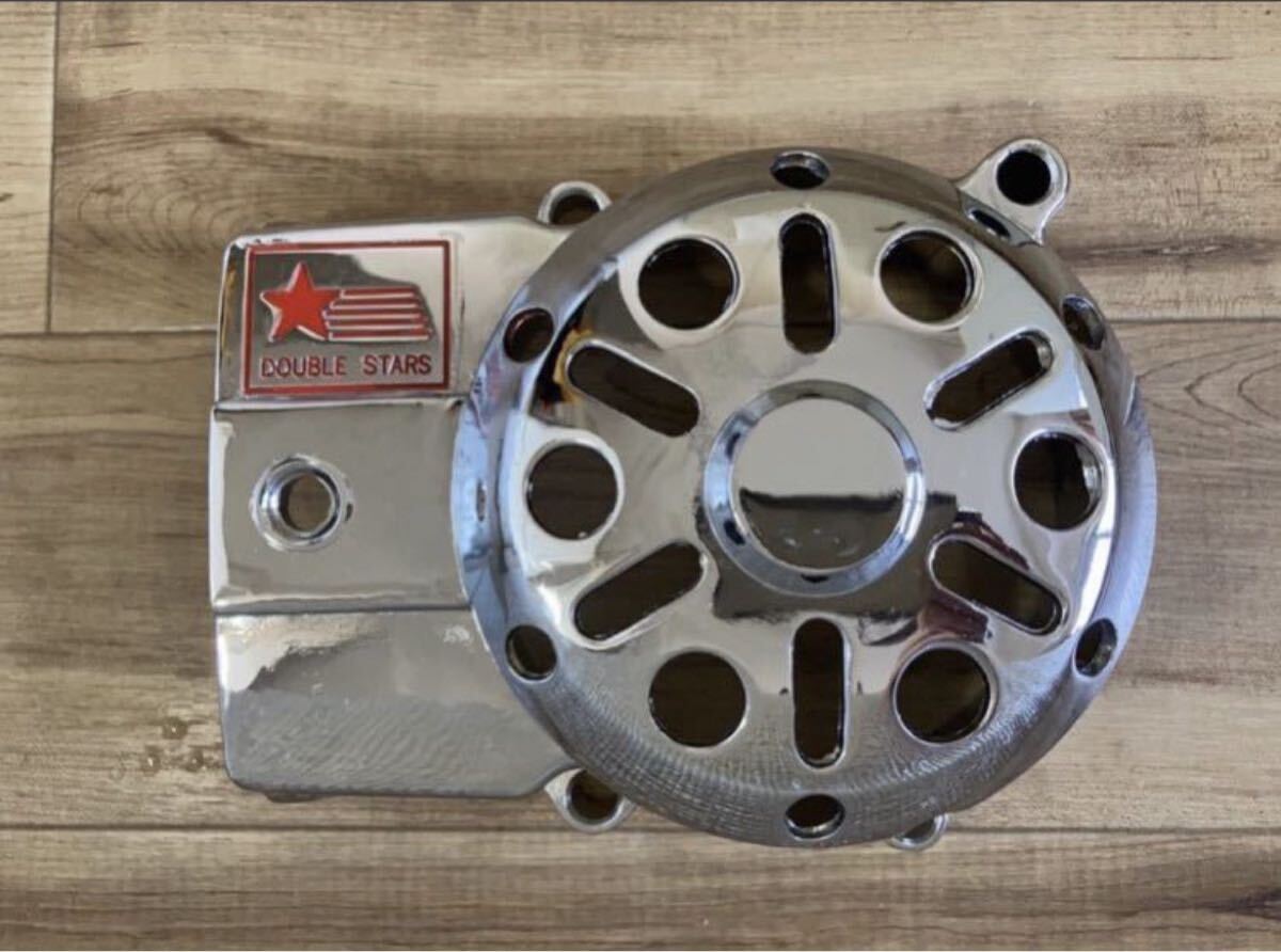 新品未使用 希少品 ディオ AF18 メッキ 駆動系カバー2 エンジン クランクケースカバープーリーAF25.27.28ZX.DIO当時物クレタクAF09タクト拍卖