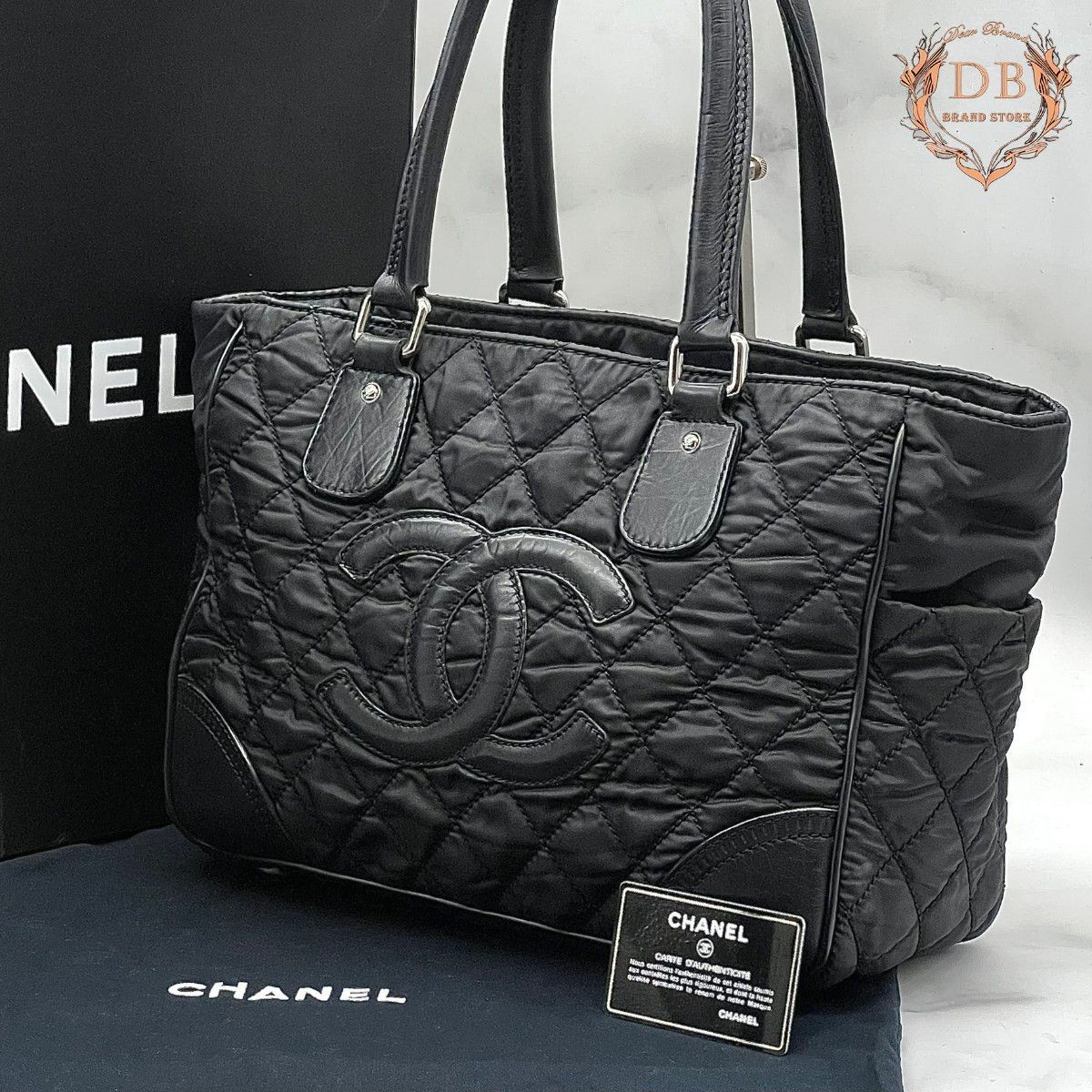 【箱袋カード付】 シャネル パリニューヨーク マトラッセ ブラック ブラック CHANEL レディース バッグ トート デカココ 鑑定済み Auth拍卖