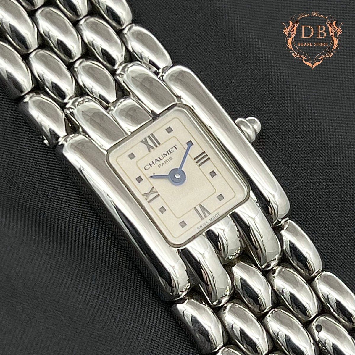 【新品電池】 ショーメ ケイシス シルバー スクエア クリーム文字盤 CHAUMET レディース 腕時計 稼働 ビジネス シルバー 鑑定済み Auth拍卖