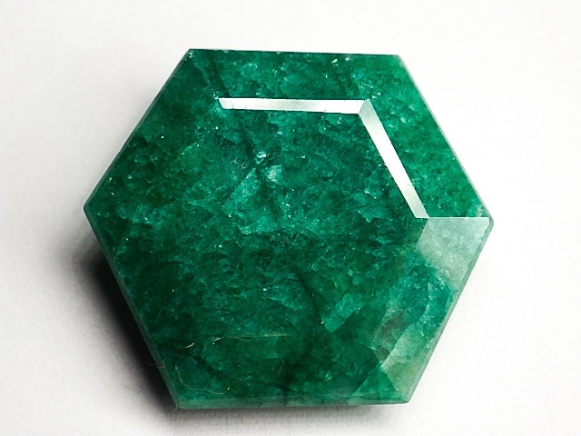 ★ヘキサゴン カット★ナチュラルエメラルド・ファセット★24.5ct/25.1mm★天然石緑柱石ベリル非加熱★裸石宝石ルース鉱物 kamesan拍卖