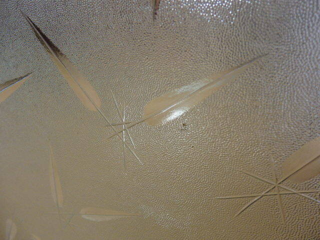 2090811■笹■昭和■型板ガラス■レトロガラス■約300mm×300mm×2mm拍卖