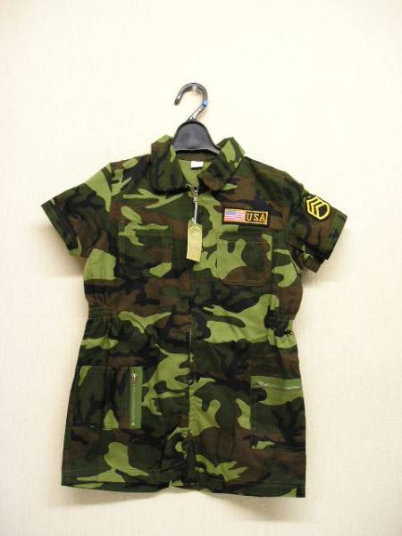 可愛いつなぎ!カモフラージュ!ジャンプスーツ!5~6歳(迷彩) 拍卖