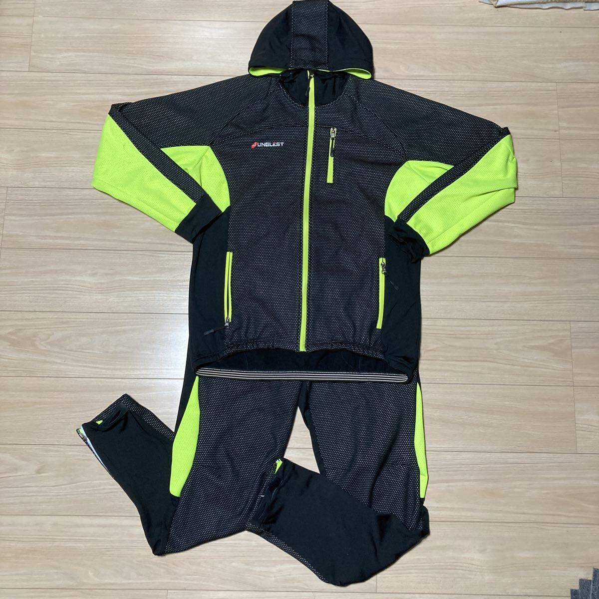 JUNGLEST ジャングレスト サイクリングウェア サイクリングジャージ サイクルジャージ 上下セット セットアップ 3XLサイズ 黒 黄色拍卖