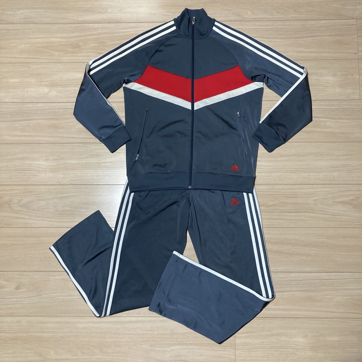 adidas アディダス ジャージ ジップアップ 上下セット セットアップ サイズ160 グレー拍卖