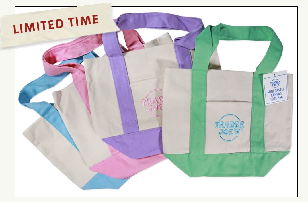 トレーダー・ジョーズ Trader Joe's ★ ミニ キャンバス トートバッグ エコバック  パステルグリーン ★ 新品未使用拍卖