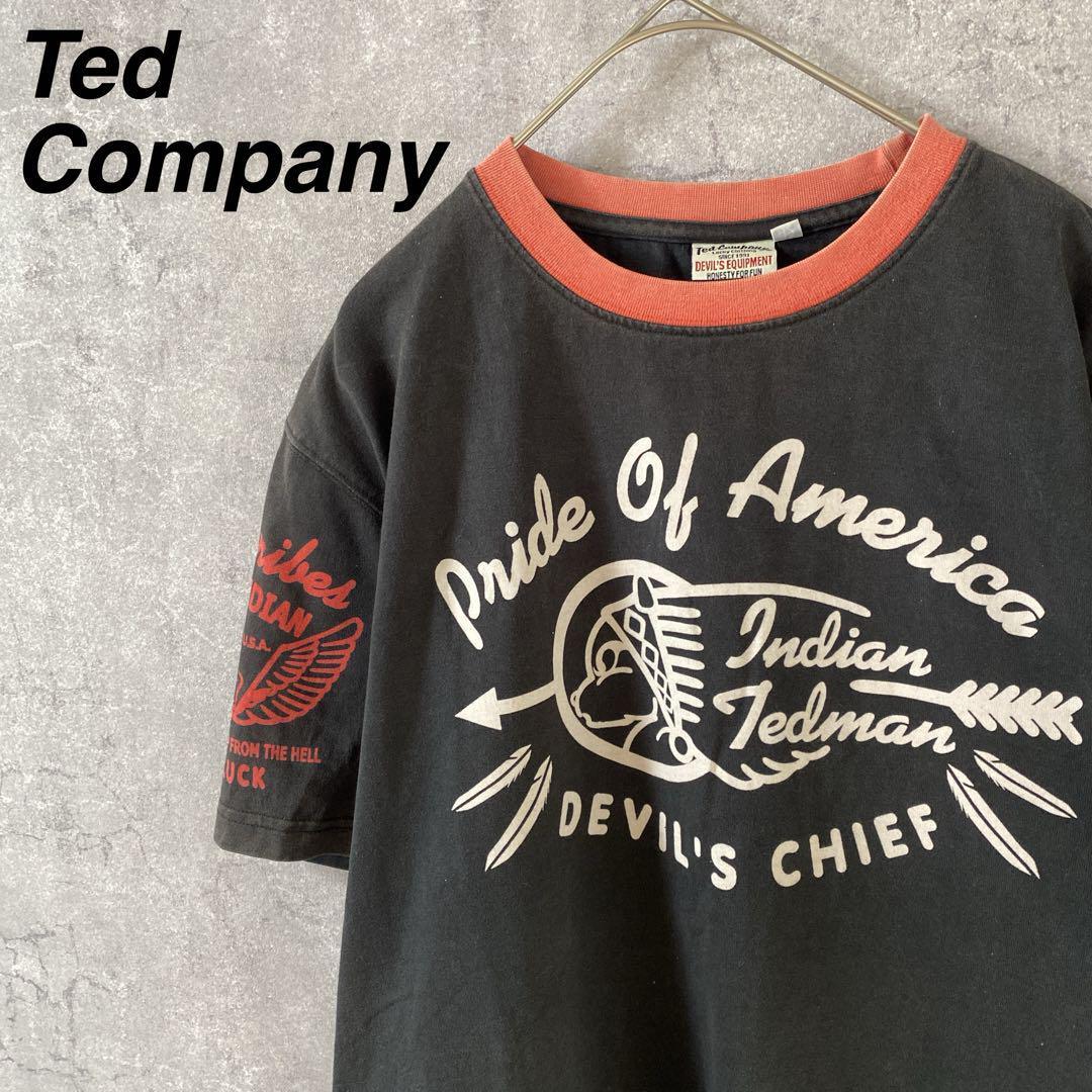 Ted Man リンガーTシャツ 半袖 サイズ42 黒 バックプリントDEVIL拍卖