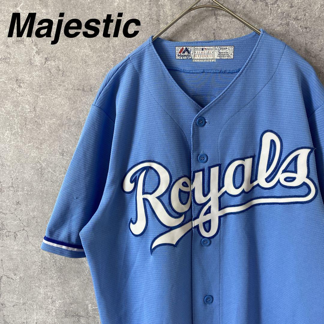 USA製90sMLB Royals MoustakasベースボールシャツSメンズ拍卖