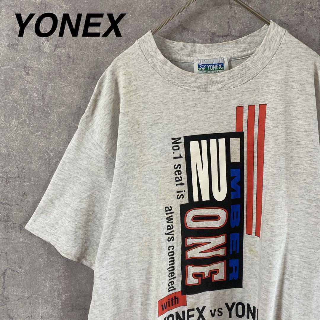 90s USA製 YONEX グレー Tシャツ 半袖 テニス メンズLサイズ拍卖
