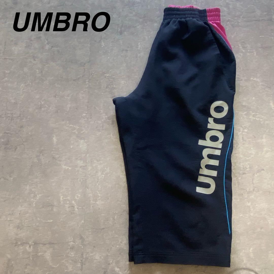 UMBRO デサント クロップパンツ ドライクロス 速乾 Lメンズ 紺ピンク拍卖