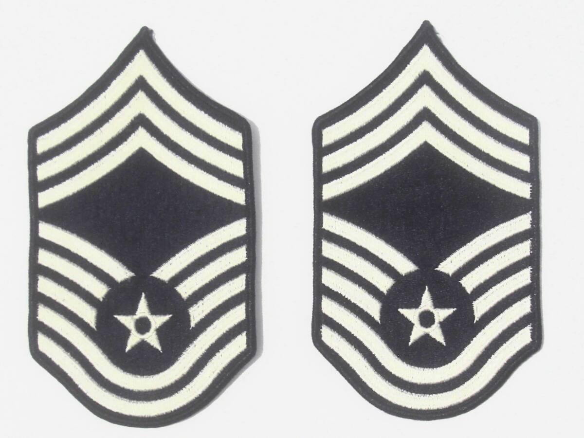 送料205円より 未使用 米空軍 USAF アメリカ空軍 袖章 階級章 上級曹長 Chief Master Sergeant拍卖