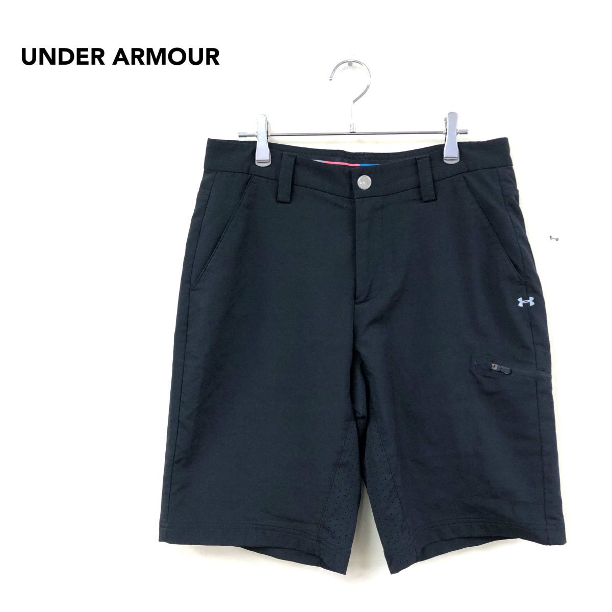 2S3466-W◆UNDER ARMOUR アンダーアーマー ハーフパンツ スポーツ トレーニングウェア メンズ◆size:79 ブラック 黒 ポリエステル 他拍卖