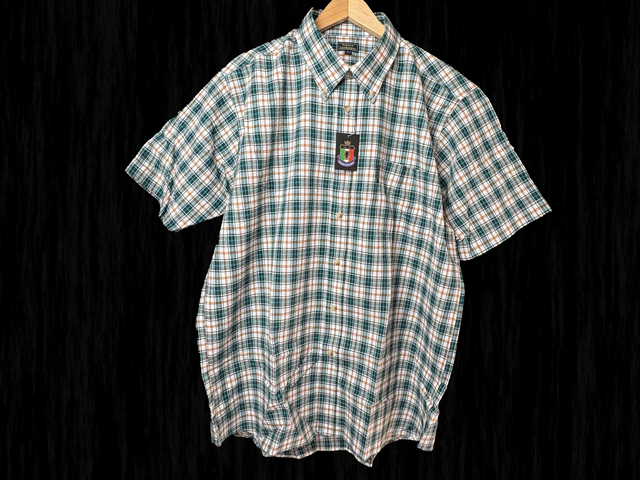 41255-1-b168-2 グリーン系チェック 3Lサイズ 3575円 FRANCO COLLEZIONI サッカー織半袖シャツ 綿100%拍卖