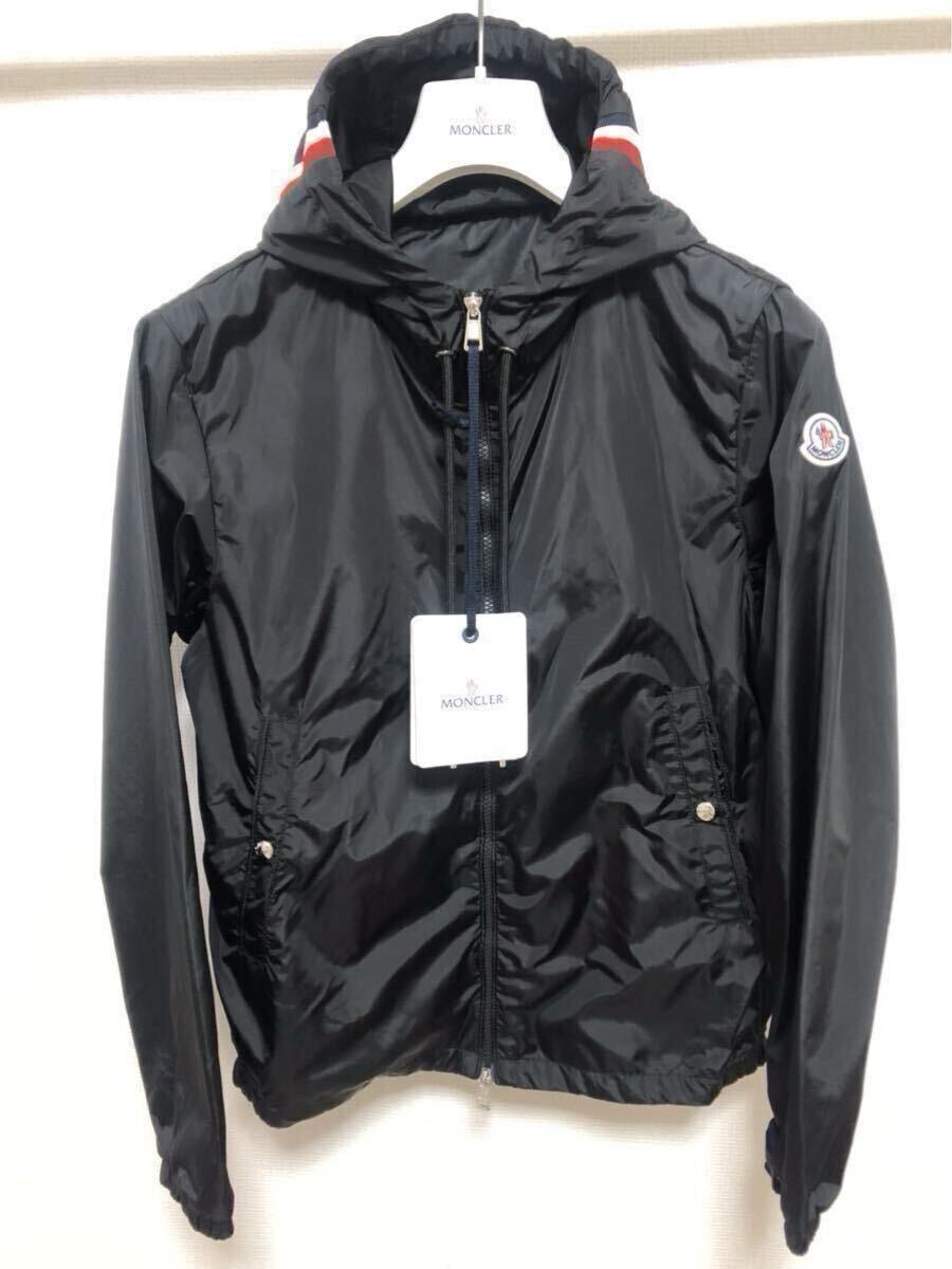 未使用 MONCLER GRIMPEURS モンクレール ジャケット ナイロン パーカー 2 正規品 モンクレールジャパン フード ブラックトリコロール拍卖
