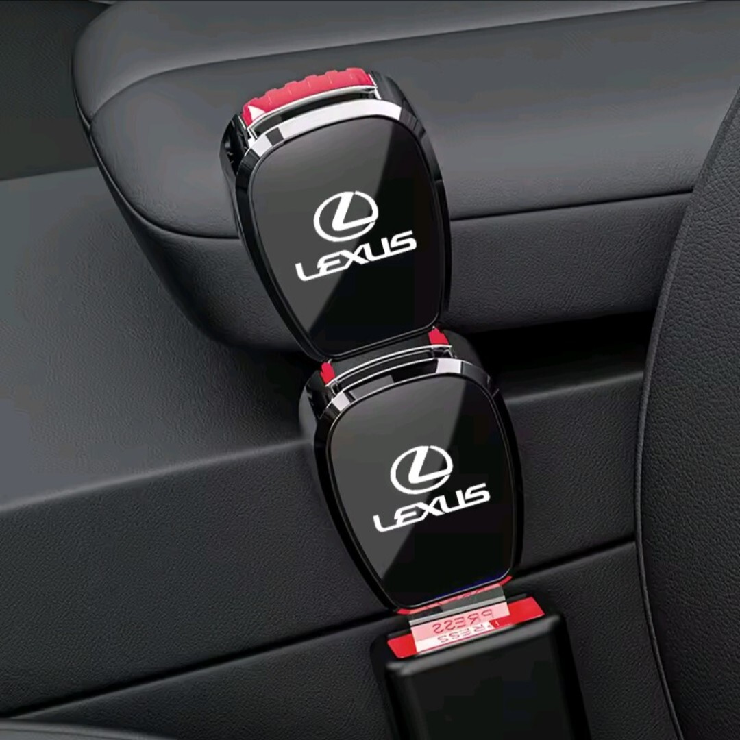 2個セット LEXUS レクサス シートベルト エクステンダー 延長 バックル ワンプッシュ ボタン ブラック 黒 F SPORT TRD f拍卖