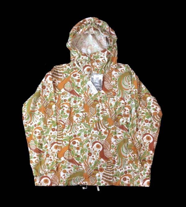 未使用 ENGINEERED GARMENTS エンジニアードガーメンツ アノラック ジャケット プルオーバー パーカー 花柄 コットン オレンジ系 メンズ L拍卖