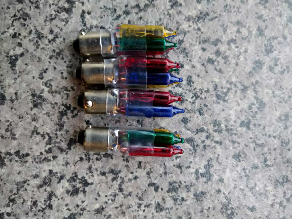 4個 カラー バルブ 4色 点滅 12v 検GS400 GT380 GSX400E くるくる 旧車 デコトラ バイメタル 球 蛍ランプ ラブ灯 街道レーサー 光り物拍卖