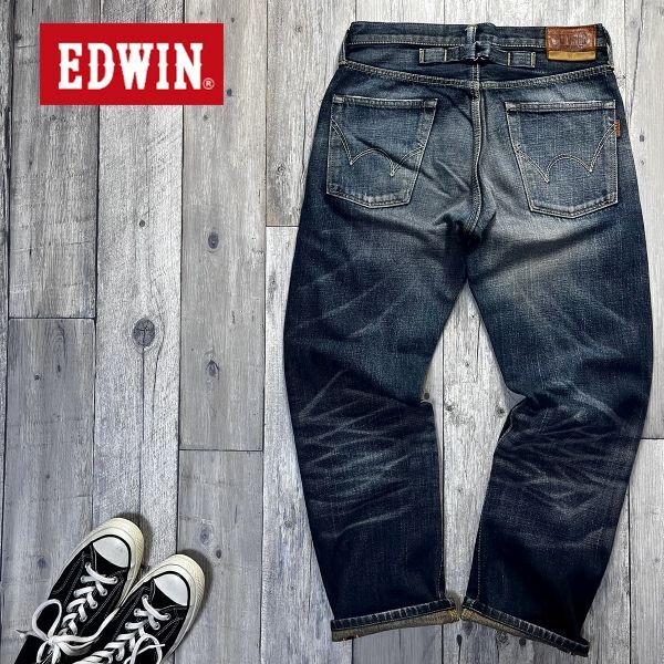 ☆EDWIN エドウィン☆505ZX USED加工 赤耳 デニム W28 S2518拍卖
