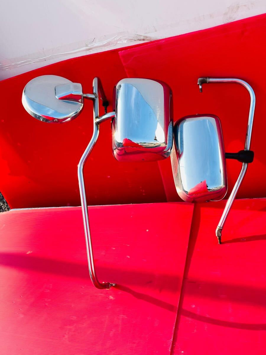 純正 日野 レンジャー メッキミラー サイドメッキミラー メッキ ミラーステー セット Rei4151拍卖