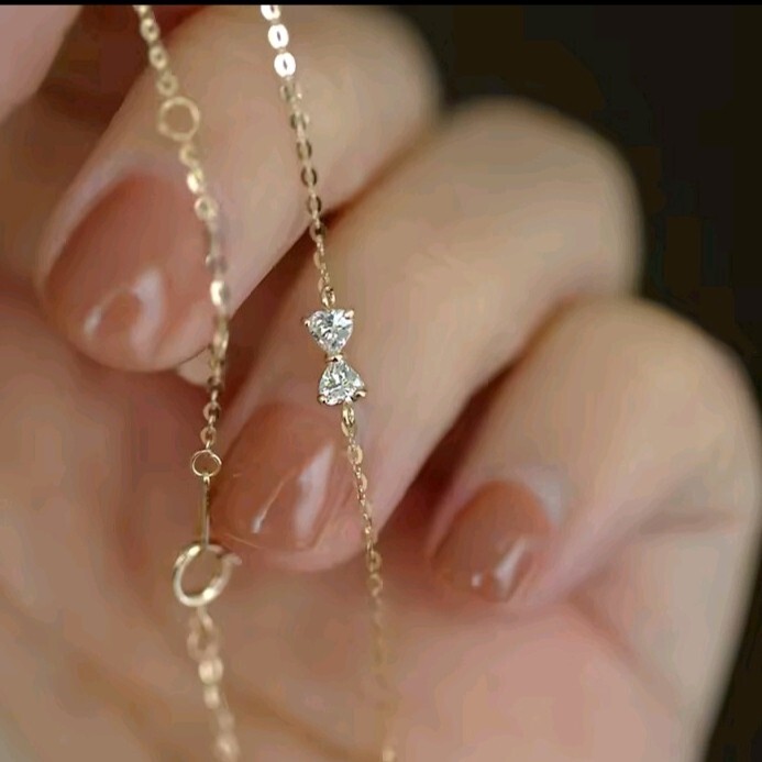 X755 ブレスレット レディース ゴールド ダイヤ k18 S925 リボン プレゼント拍卖