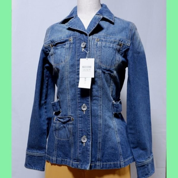 ユーズド加工 S デニムジャケット ウェストマーク 綿100%拍卖