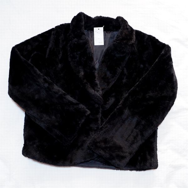 未使用 4L ふわもこあったかボア バッグおまけ付 ジャケット 黒 大きいサイズ拍卖