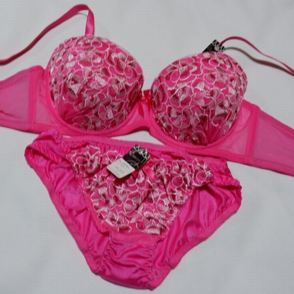 プレジャージーン E80L 寄せ上 モールド下厚カップ+パッド ブラ&ショーツ ピンク拍卖