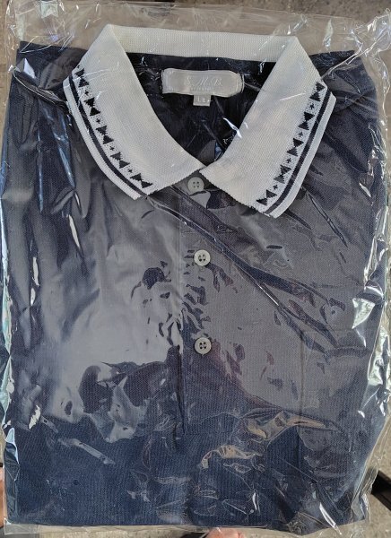 (0-1739) S.M.B 半袖ポロシャツ LLサイズ紺色 ①拍卖