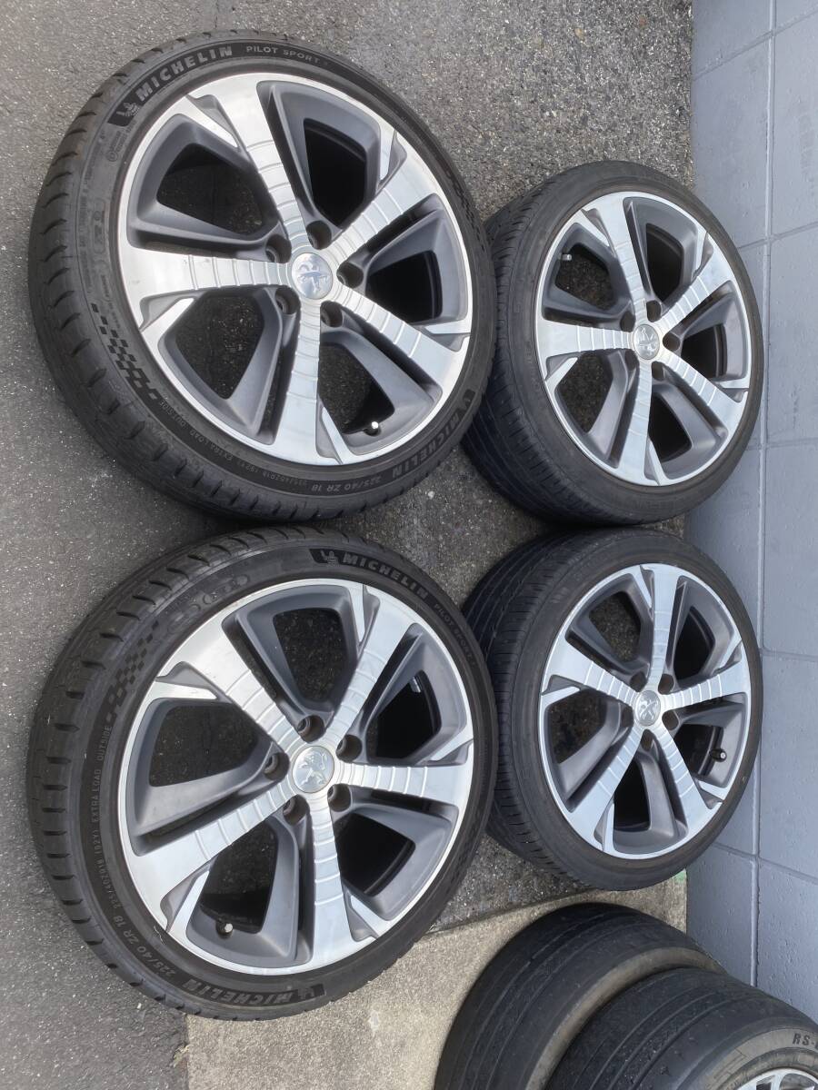 ◆AS818-1K◆プジョー純正◆308GT◆18×8J+48◆5H108◆ミシュラン2023年×2本◆SEIBERLING2020年×2本◆225/40R18◆4本セット◆中古品◆拍卖