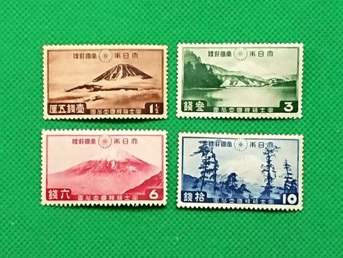 富士箱根国立公園/4種完品/第1次国立公園/1936年/LH含む/美品/シミ無/小シワ/糊艶良好/カタログ価格14,000円/№4373拍卖