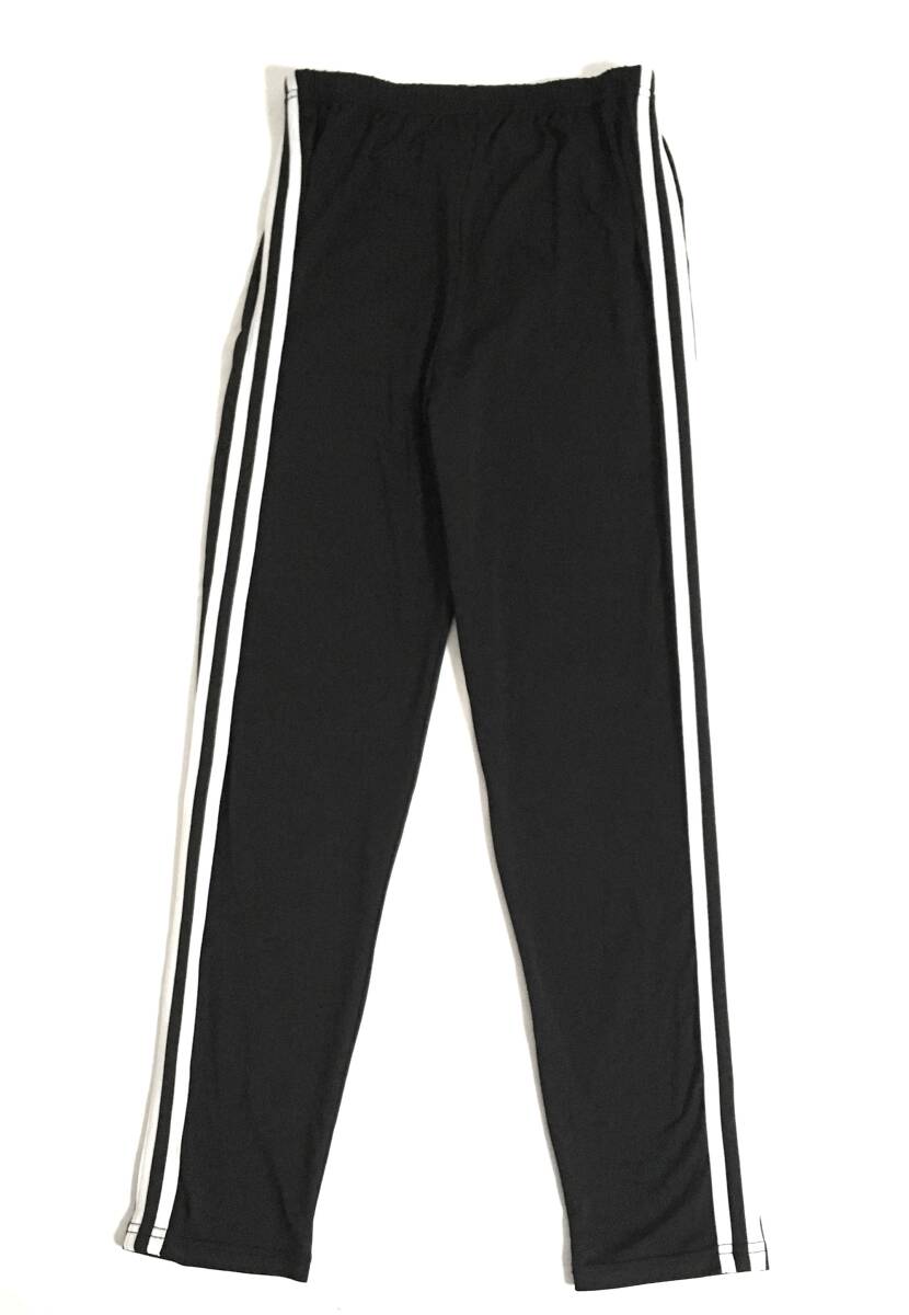 ■送料無料 新品 レディース ブラック ホワイト サイドストライプ レギンス 10分丈 ウエストゴム 運動着 部屋着 カジュアル スポーツ 15拍卖