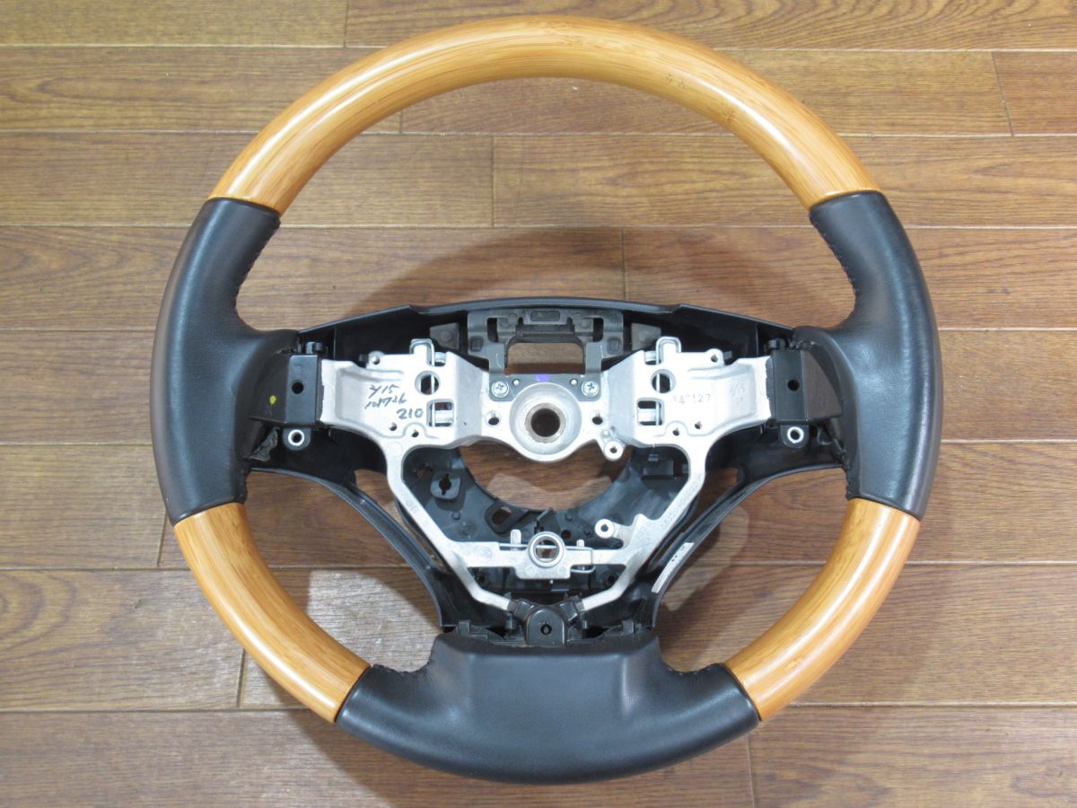 10系LEXUSレクサスRX後期純正 ステアリング ウッド/レザーコンビハンドル バンブー ウッド GS120-04920拍卖