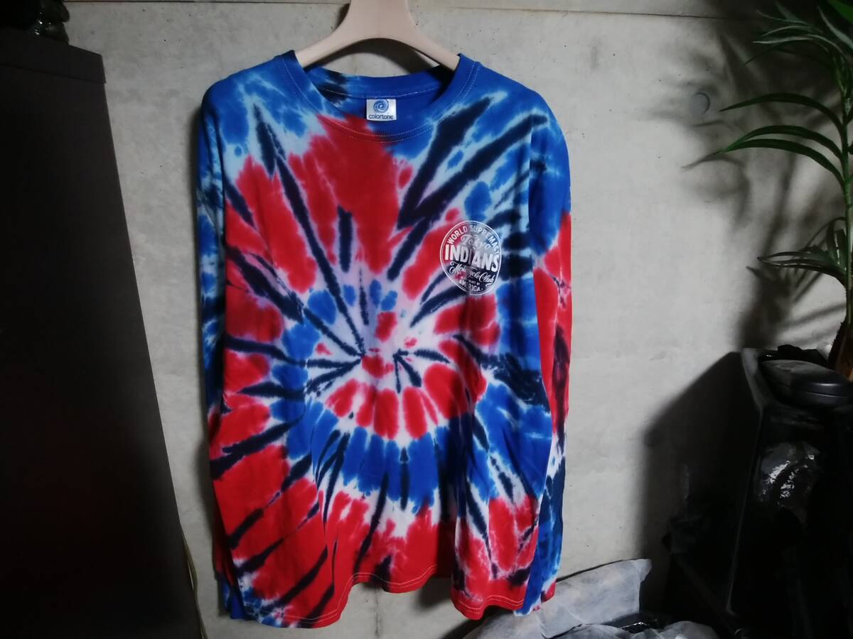【東京インディアンズ モーターサイクル】長袖TシャツL タイダイ染め 元ネイバーフッド「島菜有」氏のブランド Timc Inc 限定 人気アイテム拍卖