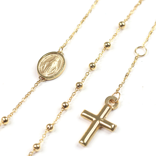 ウノアエレ UNOAERRE K18YG 聖母マリアメダイ クロス ブレスレット 1.3g 750YG NJ 未使用品拍卖