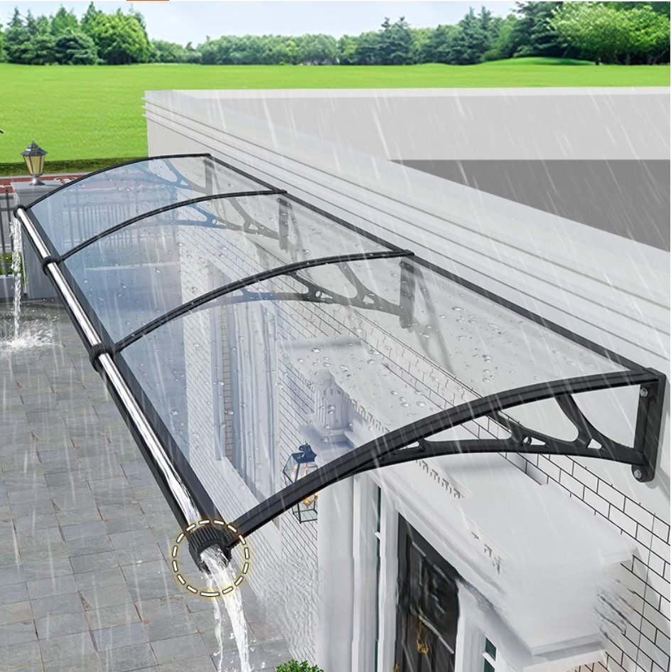 大水槽の雨よけ屋根家用の窓、庭の門、ベランダ、ルーフテラス用のPC耐力板の静かな雨よけ60x200cm拍卖