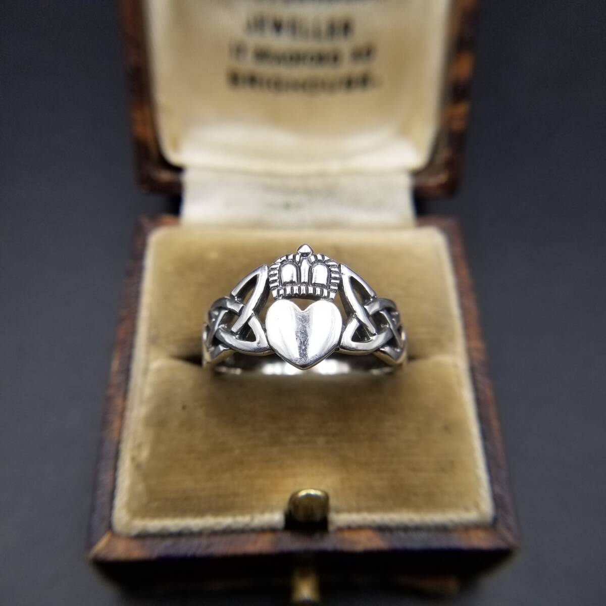 クラダリング ケルトノット ハート 925 シルバー リング 銀 指輪 Claddagh Celtic Irish Y24-D⑥拍卖