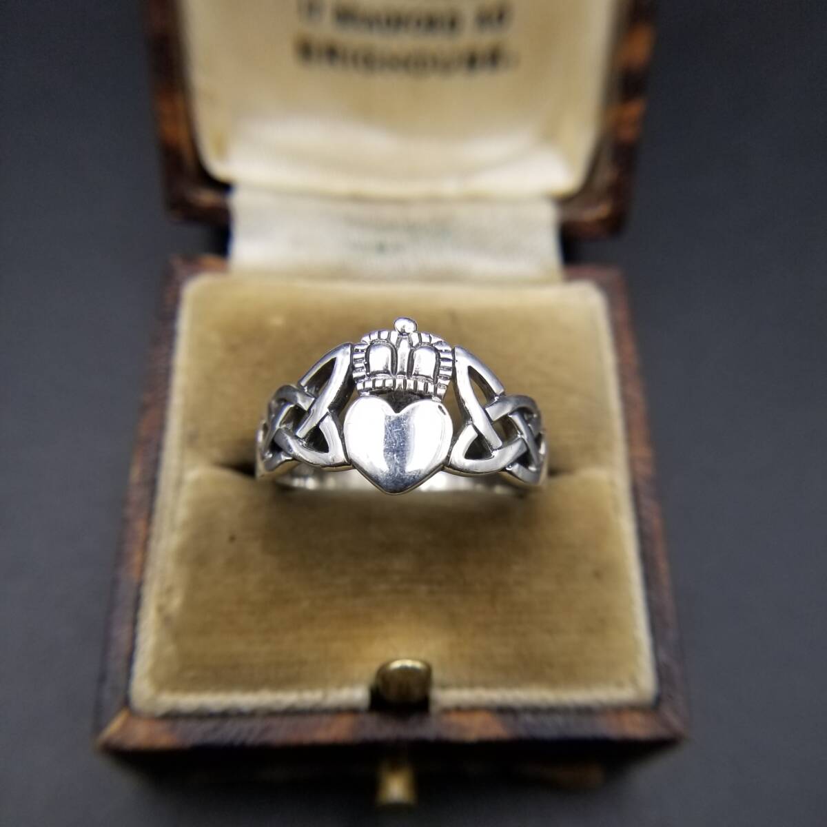 クラダリング ケルトノット ハート 925 シルバー リング 銀 指輪 Claddagh Celtic Irish Y24-D⑦拍卖