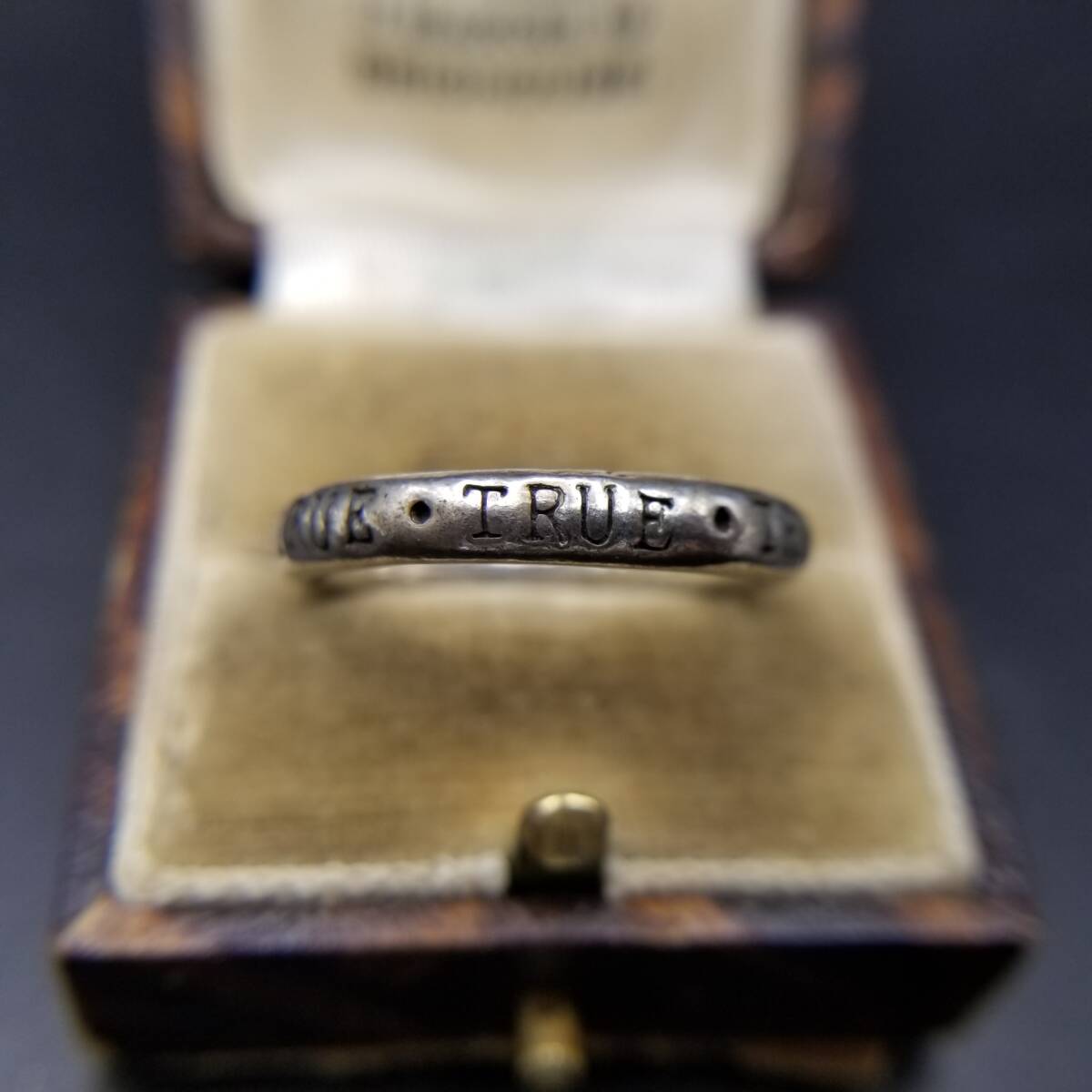 BSD True メッセージ 925 シルバー ヴィンテージ バンド リング 細幅 銀 指輪 デイリー 重ね付け Y24-F拍卖