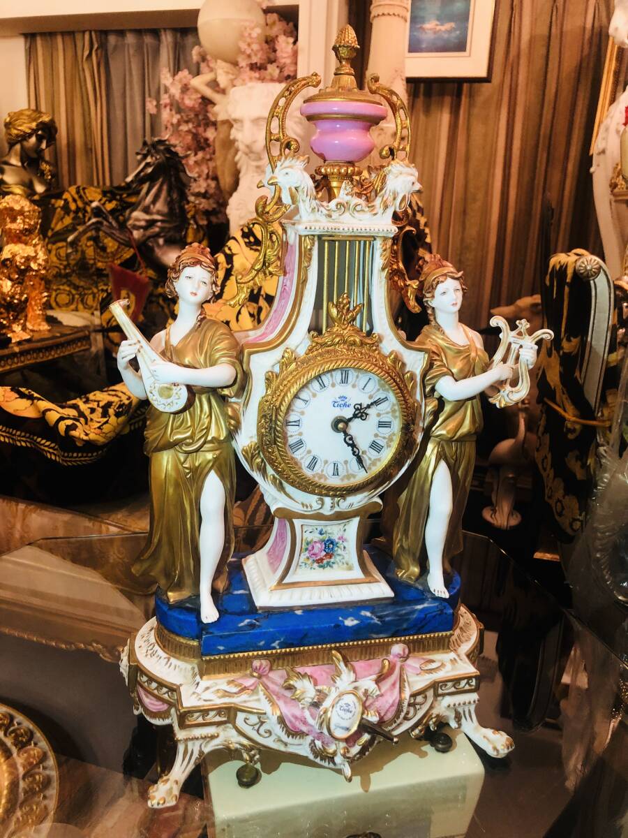 ☆豪華 Tiche (F B A I)ティケ 金色の装飾品★ イタリア製 刻印有り 検:シリック ヴェルサーチ ロココ ※カケ有り拍卖