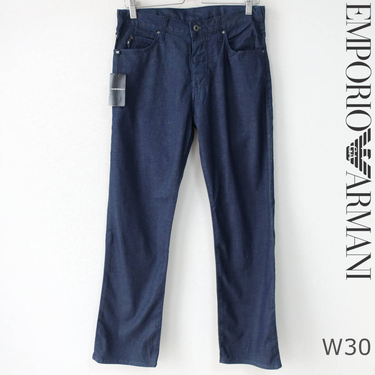 新品 EMPORIO ARMANI 定番 レギュラーフィット J21 ジーンズ デニム ストレート インディゴ エンポリオアルマーニ メンズ W30 Mサイズ拍卖