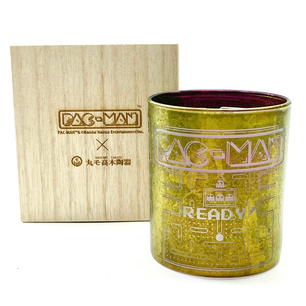 rm) PAC-MAN パックマン×丸モ高木陶器 コラボ ロックグラス 1客 木箱入り 定価:16,500円(税込) 中古 USED 食器/雑貨/コレクション拍卖