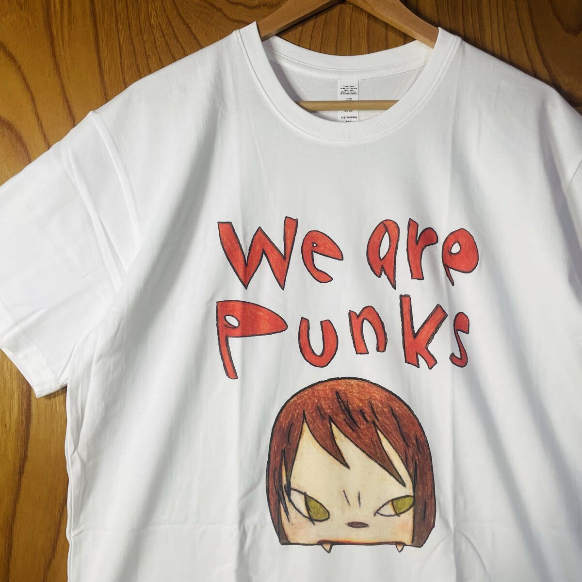奈良美智 We are Punks 半袖 Tシャツ nara yoshitomo アート ロック パンク 白 美術 ミュージック ユニセックス 男女兼用 XL拍卖