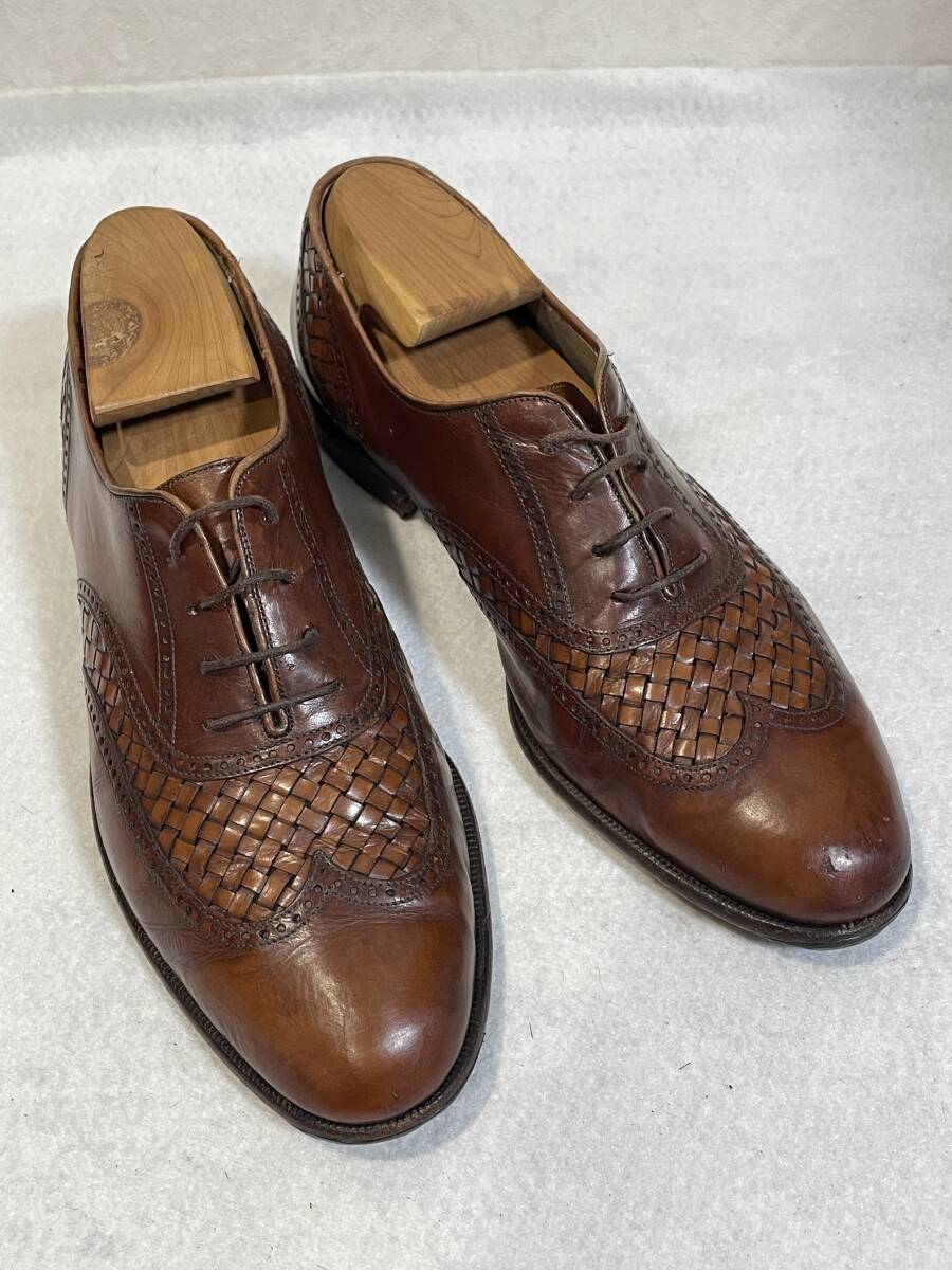 BALLY バリー ★ シューズ 革靴 ビジネス 編み込み レザー 切替 赤茶 9M(26cm)拍卖