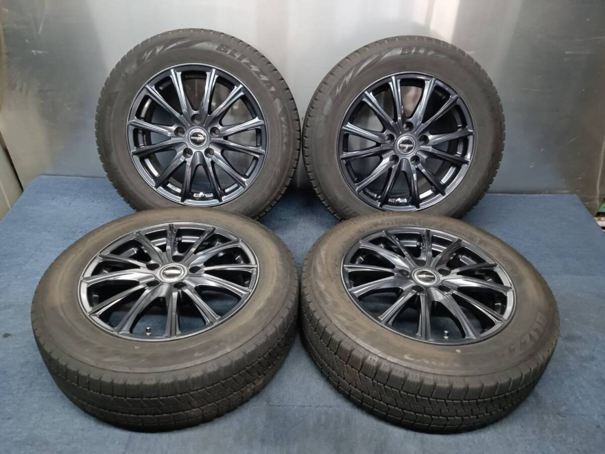 ★6-7分山★21年製★ ブリヂストンVRX2 205/60R16 社外ホイール 16×6.5J +38 5H-114.3 4本セット スタッドレス ノア・ヴォクシー等 C171拍卖