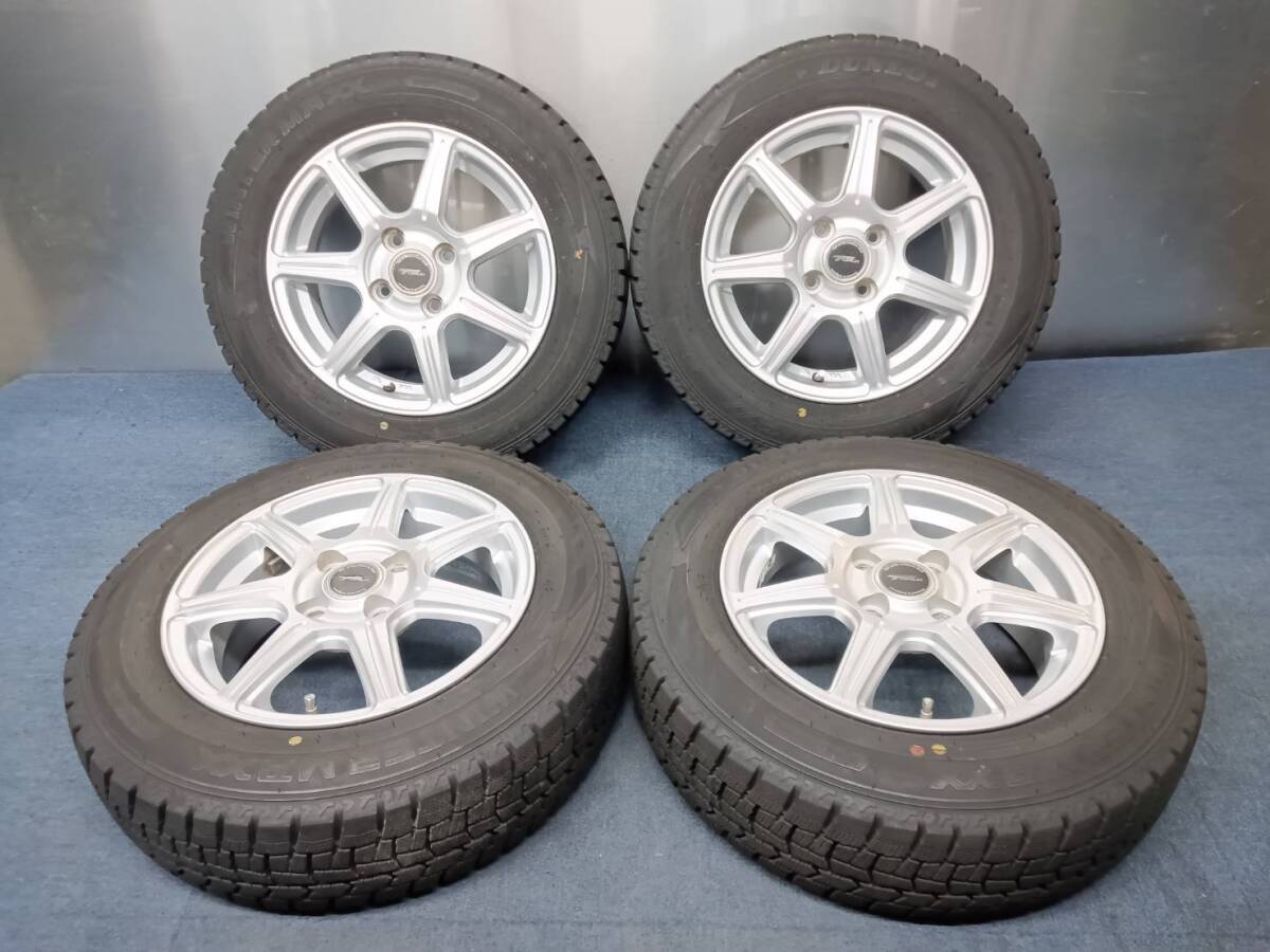 ★8-8.5分山★22年製★ ダンロップWINTER MAXX WM02 165/70R14 社外ホイール 14×5.5J +45 4H-100 4本セット スタッドレス C281拍卖