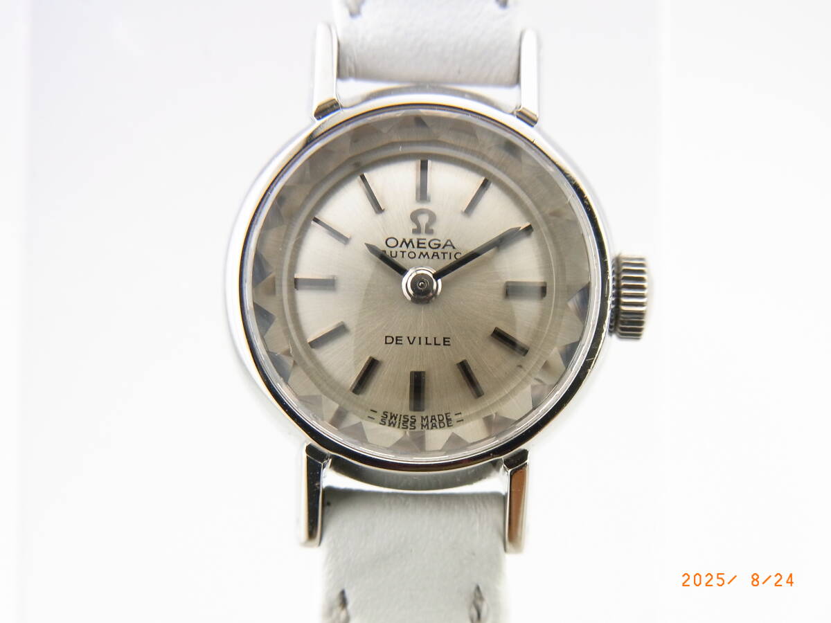 美品 OH/ポリッシュ済)Omega De.Ville デ・ビル クリスタルカットガラス 自動巻 Ref511.038 Cal661 レディース 拍卖