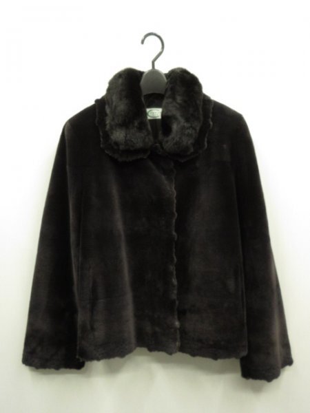 カルヴェン CARVEN ★ チンチラ衿 シェアード ミンク コート ジャケット ★ サイズ9-11拍卖