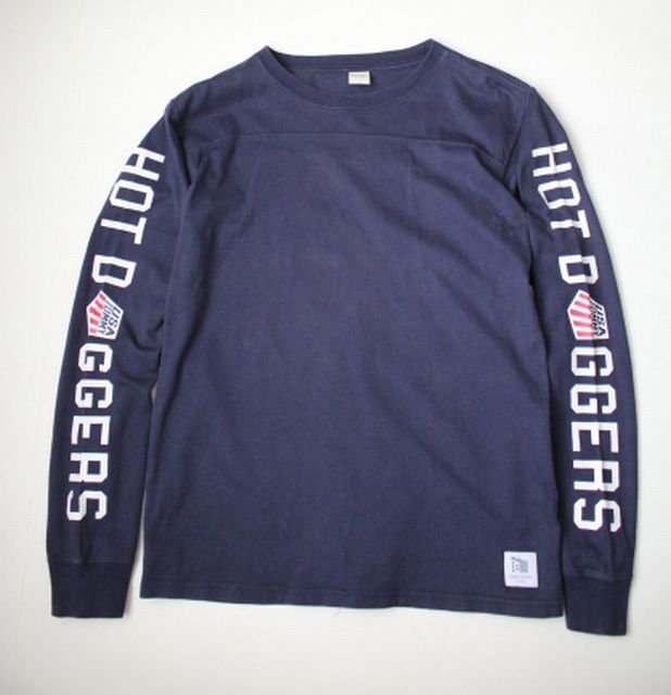 【TOMMY】トミーヒルフィガー ロンT 長袖 Tシャツ アームロゴ ネイビー 紺 (M) 古着拍卖